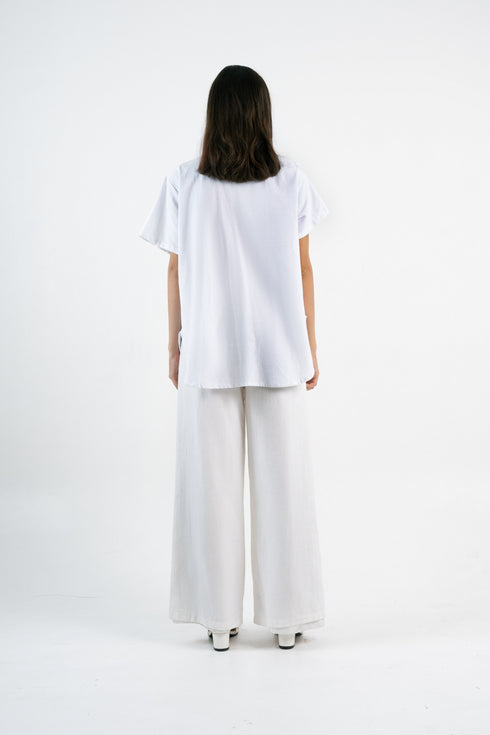 Kurzärmlige Bluse Freya - Leinen